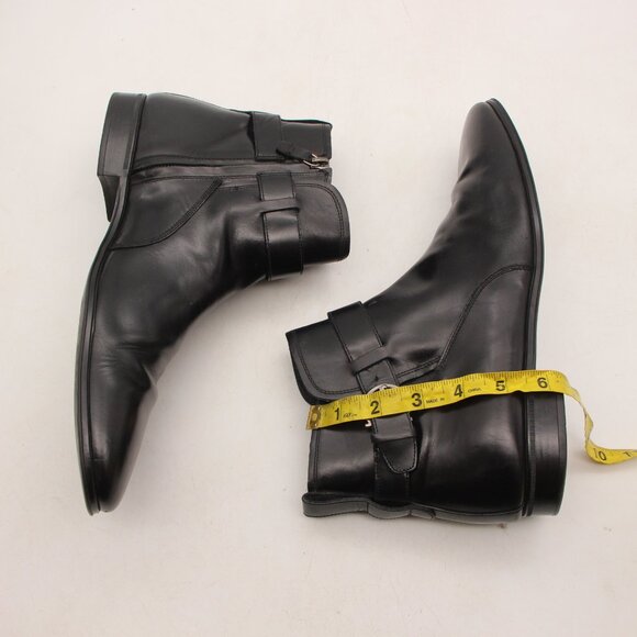 Salvatore Ferragamo Men’s Size 9 D Chelsea Black Leather Ankle Boots Buckle main image 11